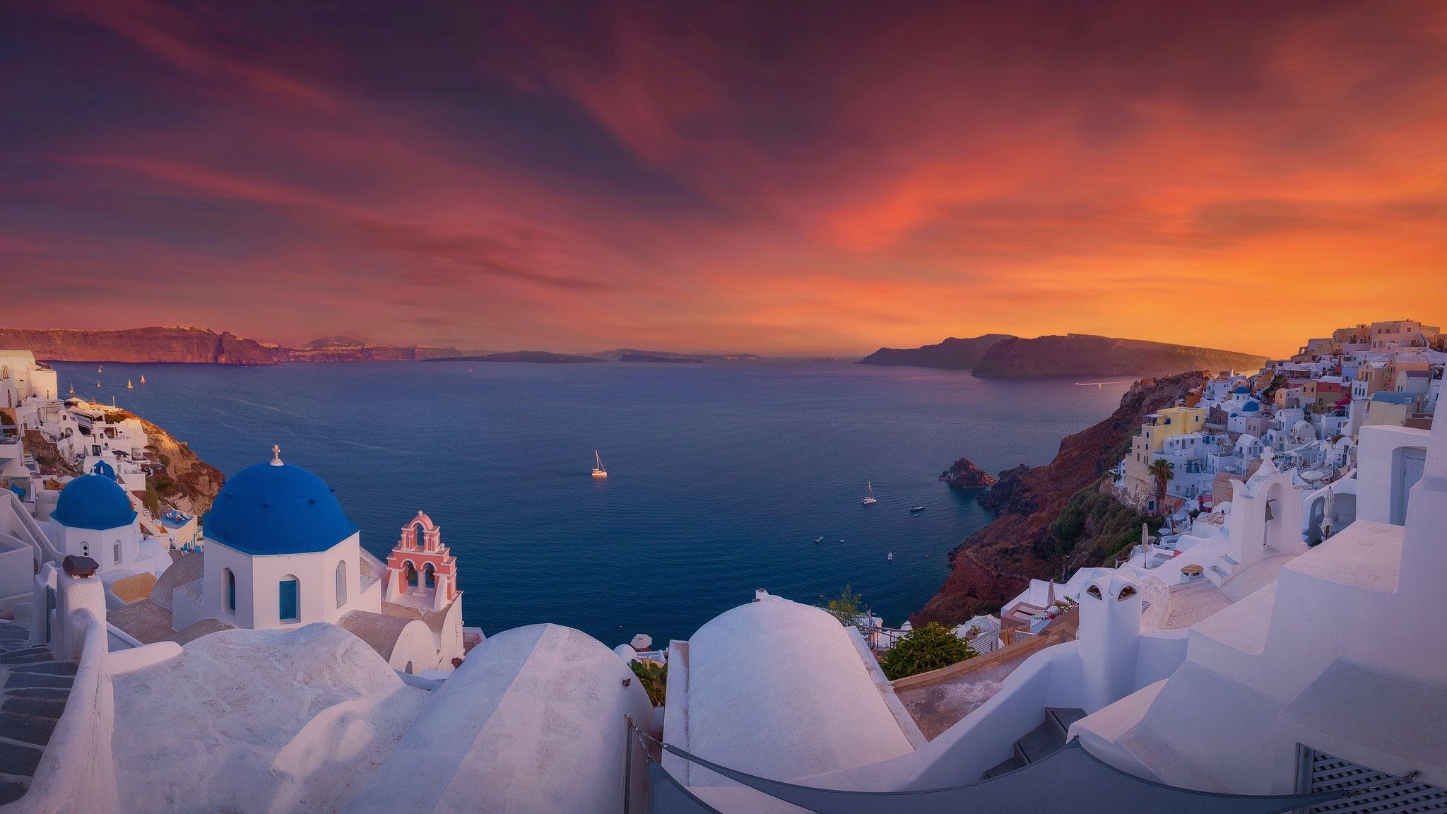 2048x1152 Santorini, Greece, Church, Santorini
