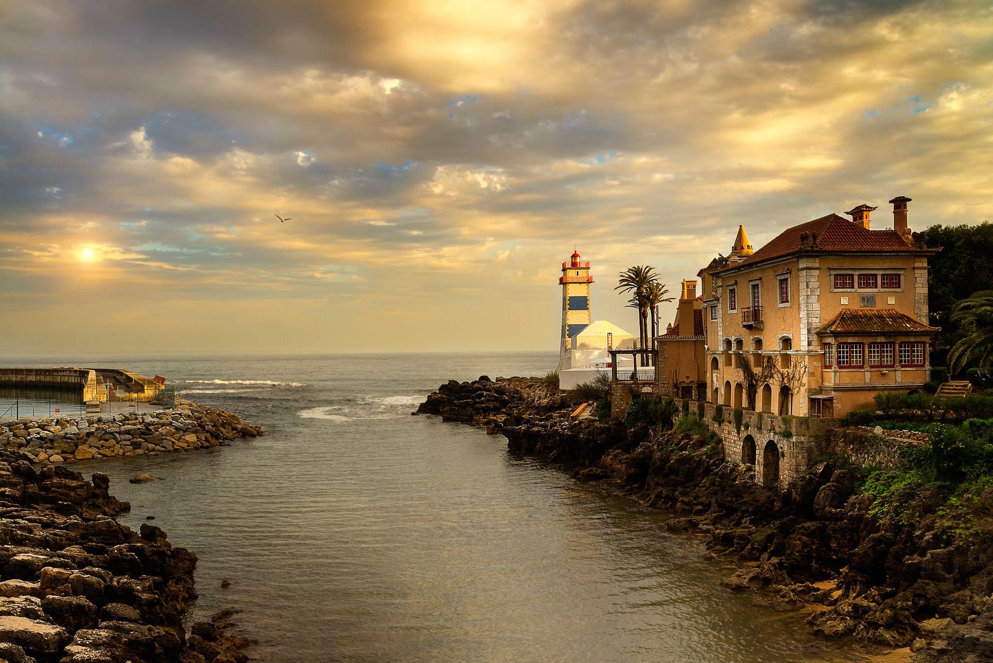 2048x1367 Wallpaper sunset, the evening, Portugal