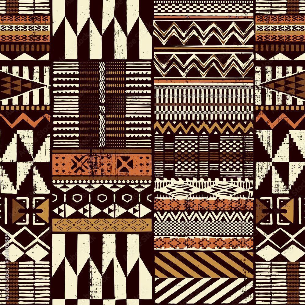 1000x1000 Tribal African style fabric patchwork