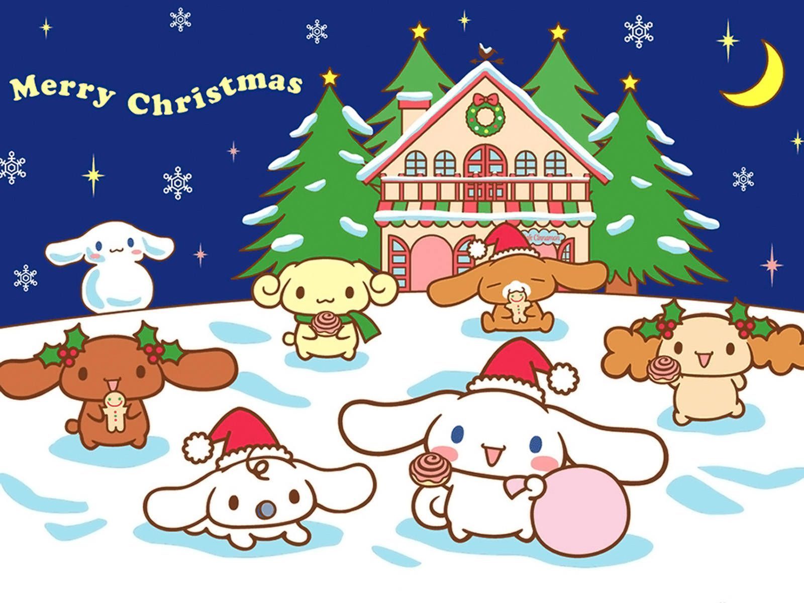 1600x1200 Merry Christmas Sanrio Characters