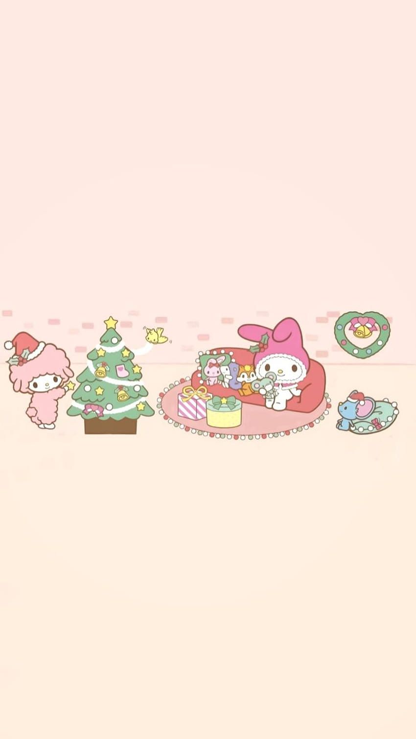 850x1511 Christmas my melody HD wallpaper