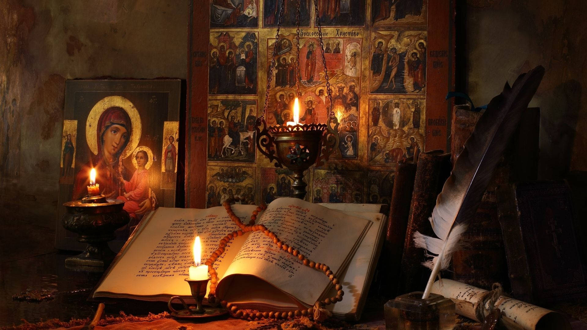 1920x1080 Altar Candles Wallpaper