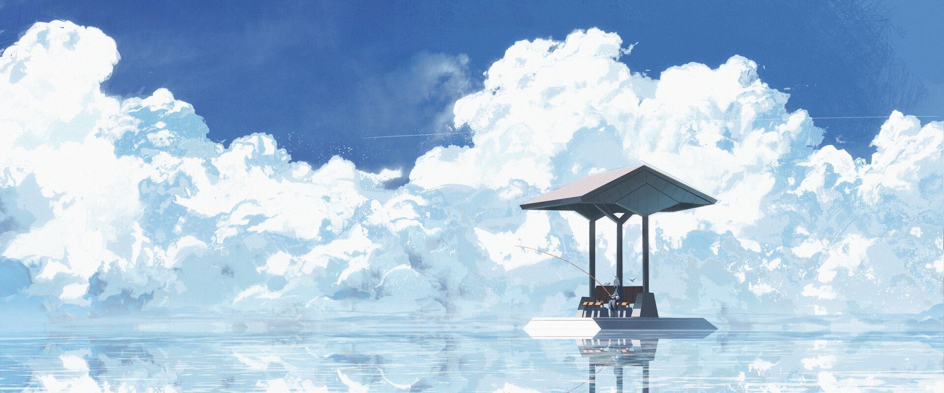 1920x800 Artwork of Fishing in the Clouds