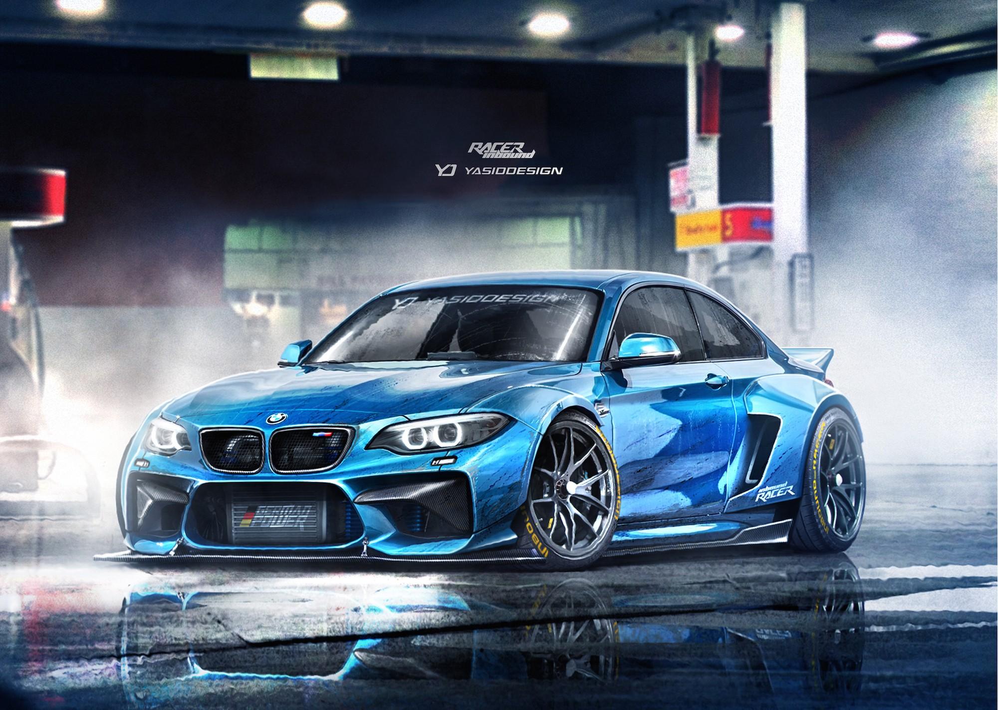 2000x1423 car yasiddesign render artwork bmw m2 bmw wallpaper