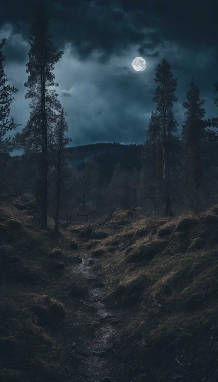 720x1260 A Gothic Blue Black Forest On A Stormy