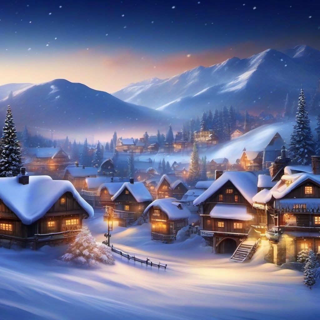 1024x1024 Snow Background Wallpaper Town