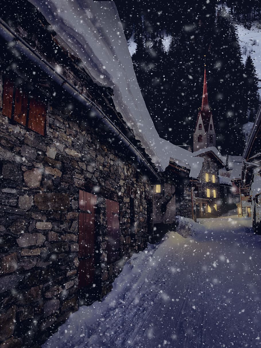 910x1213 HD wallpaper: village surrounded