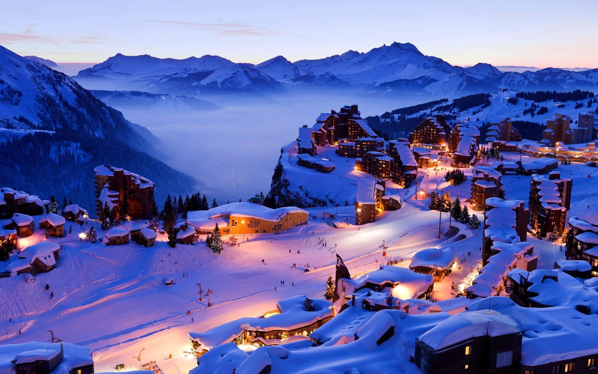 1920x1200 Download Pictureque Snowy Village