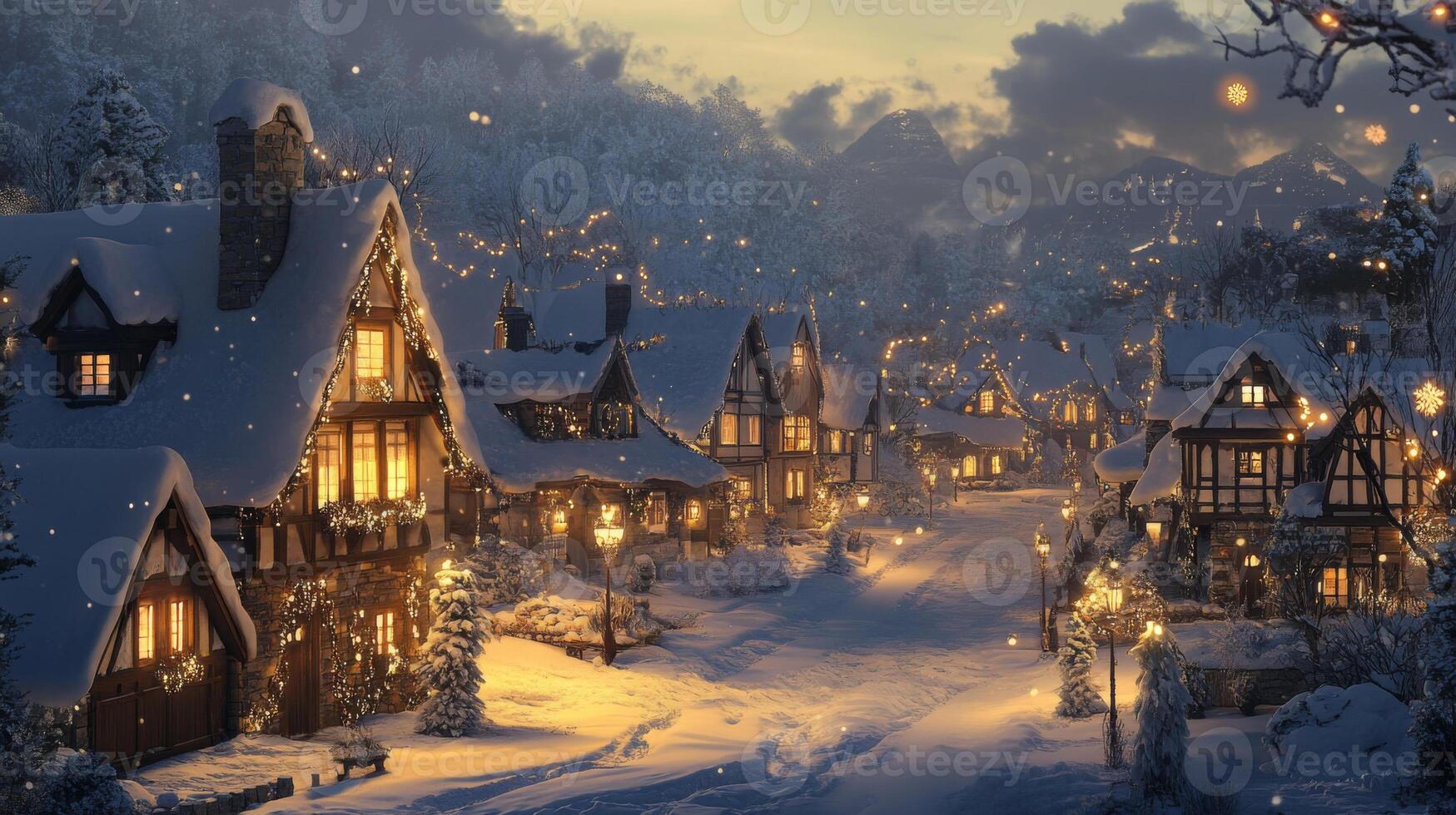 1749x980 Snowy Village , Image