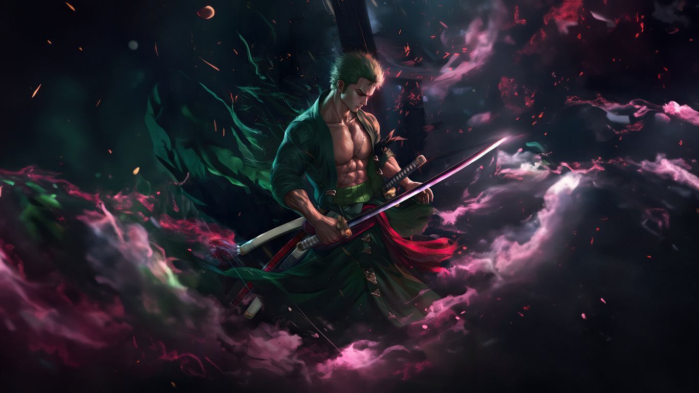1366x768 Roronoa Zoro From One Piece