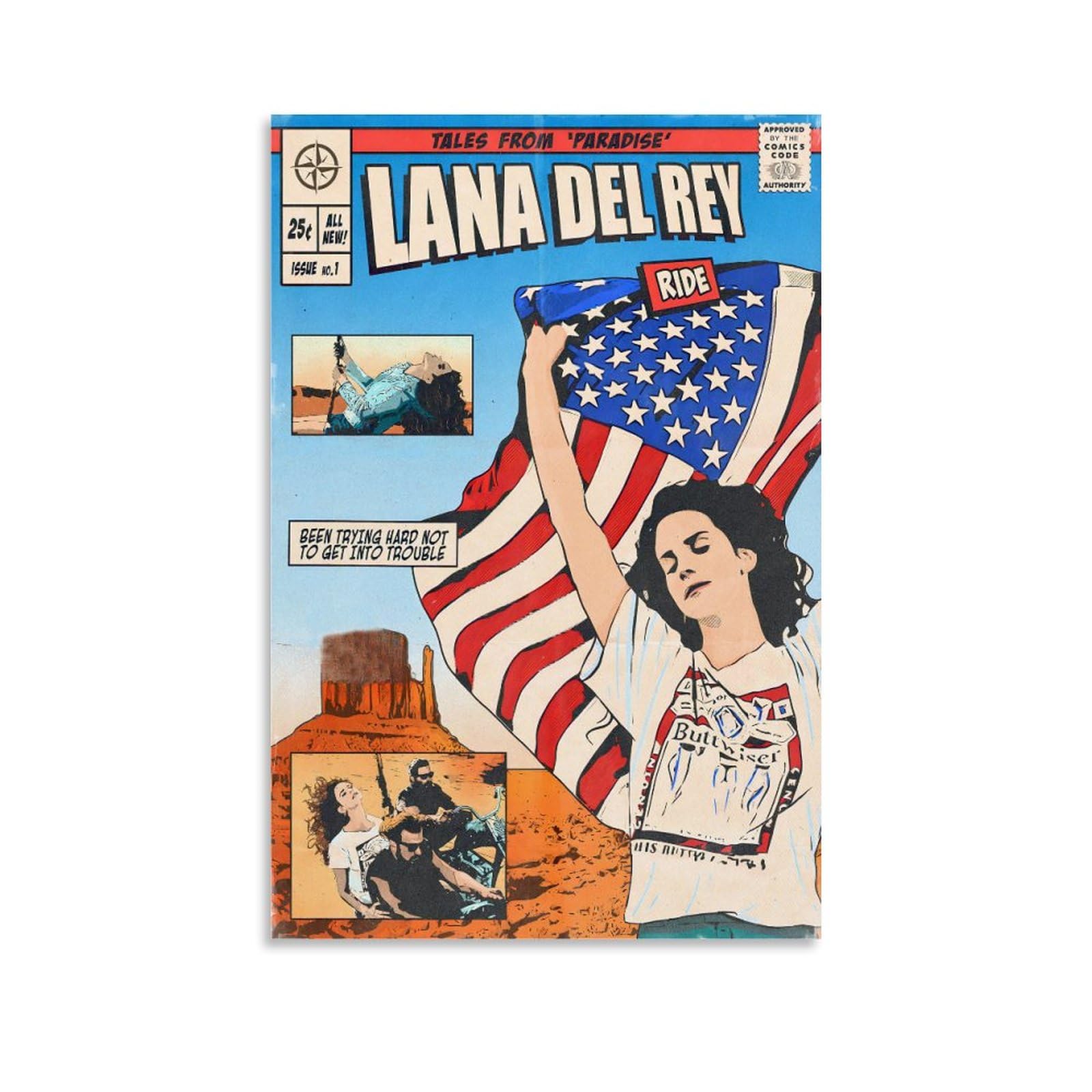 1600x1600 Lana Del Rey Poster Comic Art