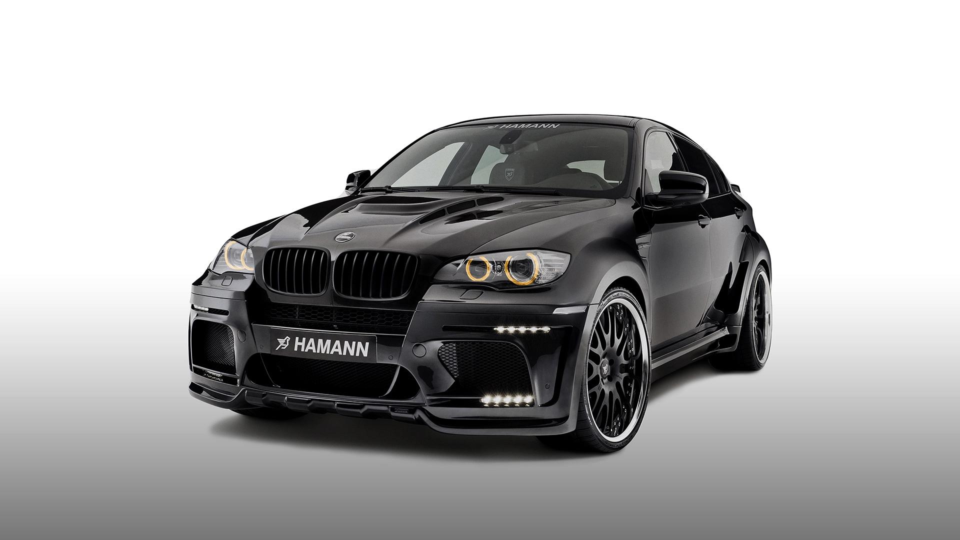 1920x1080 Hamann BMW X6M Black Front and Side View Wallpaper