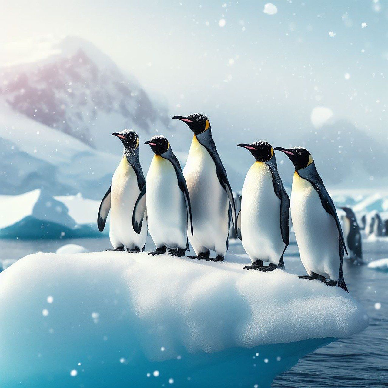 1280x1280 Download Ai Generated, Penguins