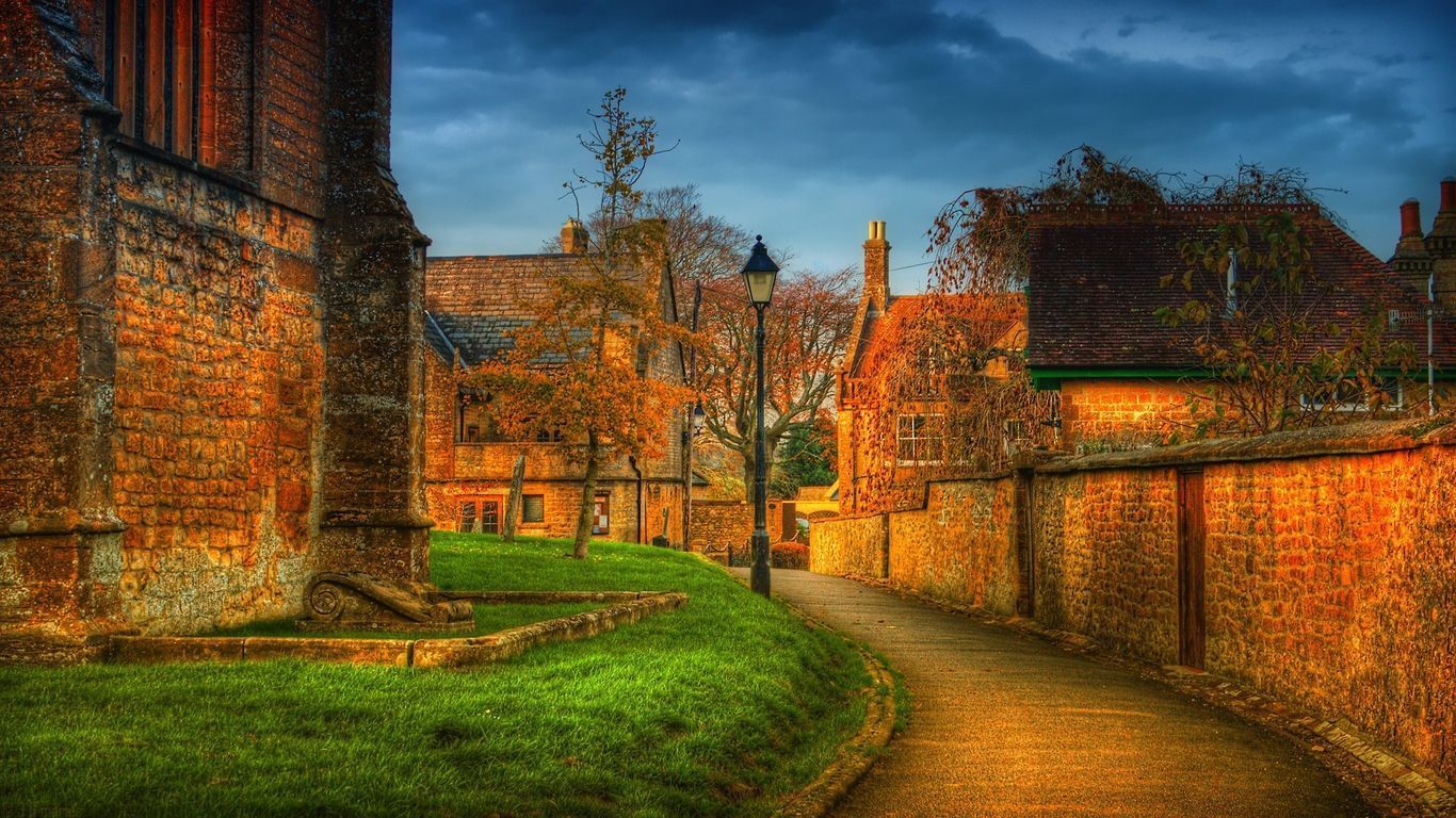 1366x768 Wallpaper park walls hdr europe