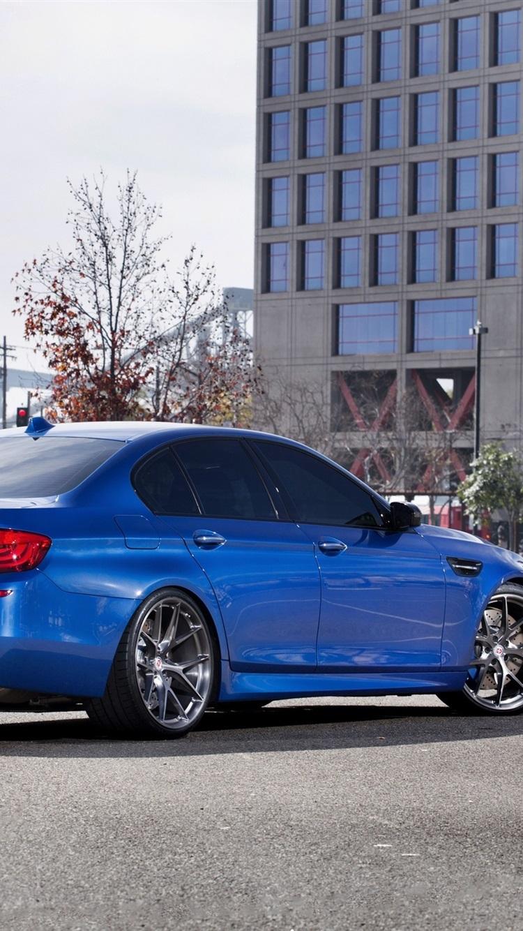750x1334 Wallpaper BMW M5 F10 blue car back view 2560x1600 HD Picture