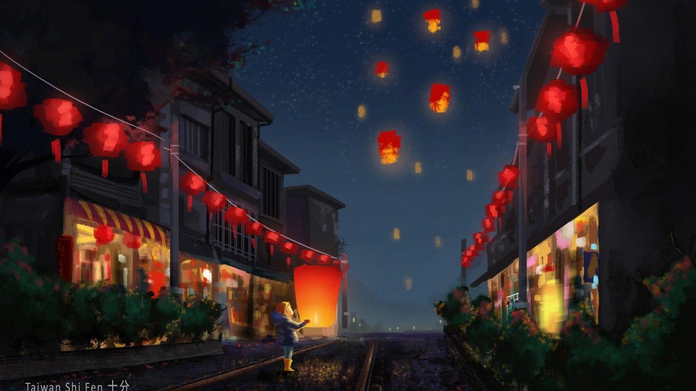 1366x768 Wallpaper Chinese New Year, Lantern Festival, 4K, Celebrations / New