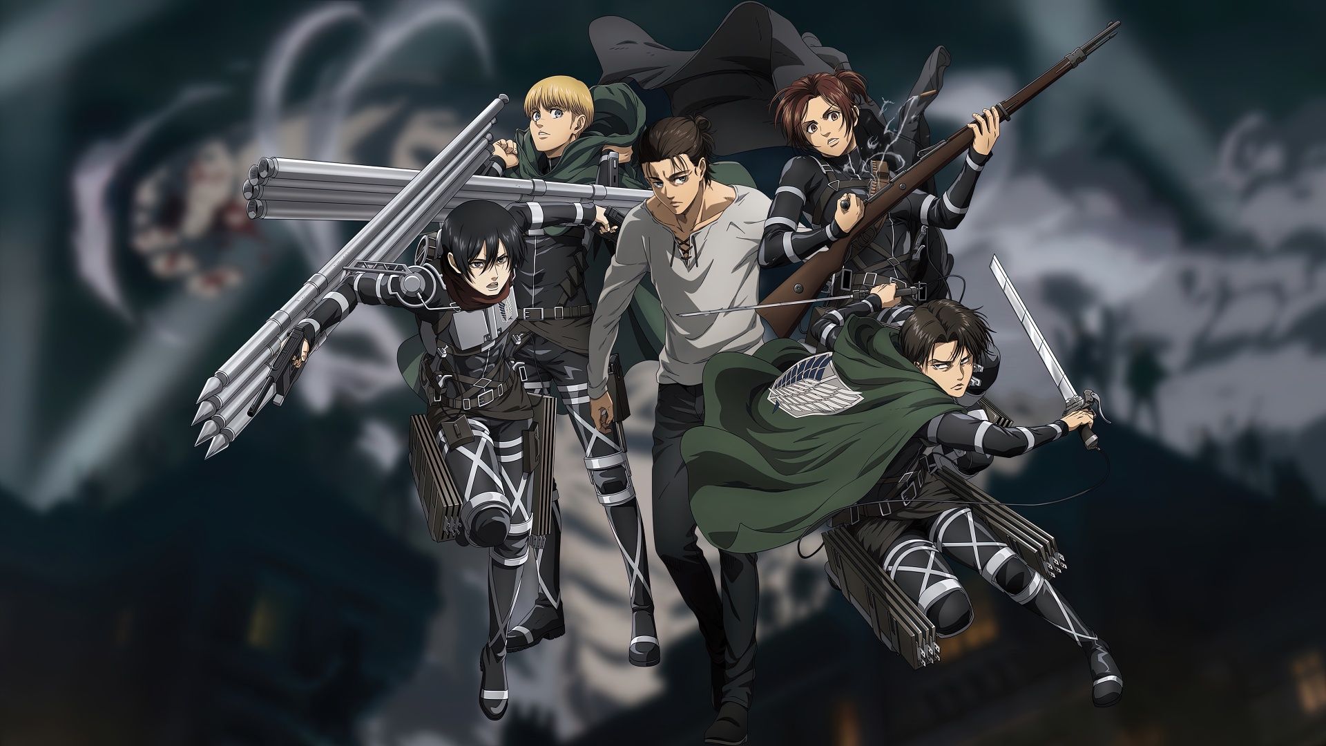 1920x1080 Attack on Titan Wallpaper 4K, Shingeki no Kyojin, Eren Yeager