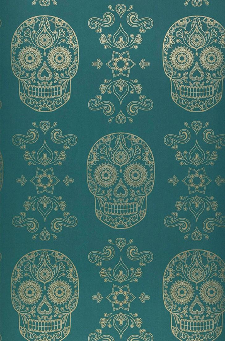 Colored Seamless Pattern With Traditional Dia De Los Muertos Decorations On  Black Background Holiday Backdrop Festive Flat Cartoon Vector  Illustration For Wrapping Paper Textile Print Wallpaper Royalty Free SVG  Cliparts Vectors And
