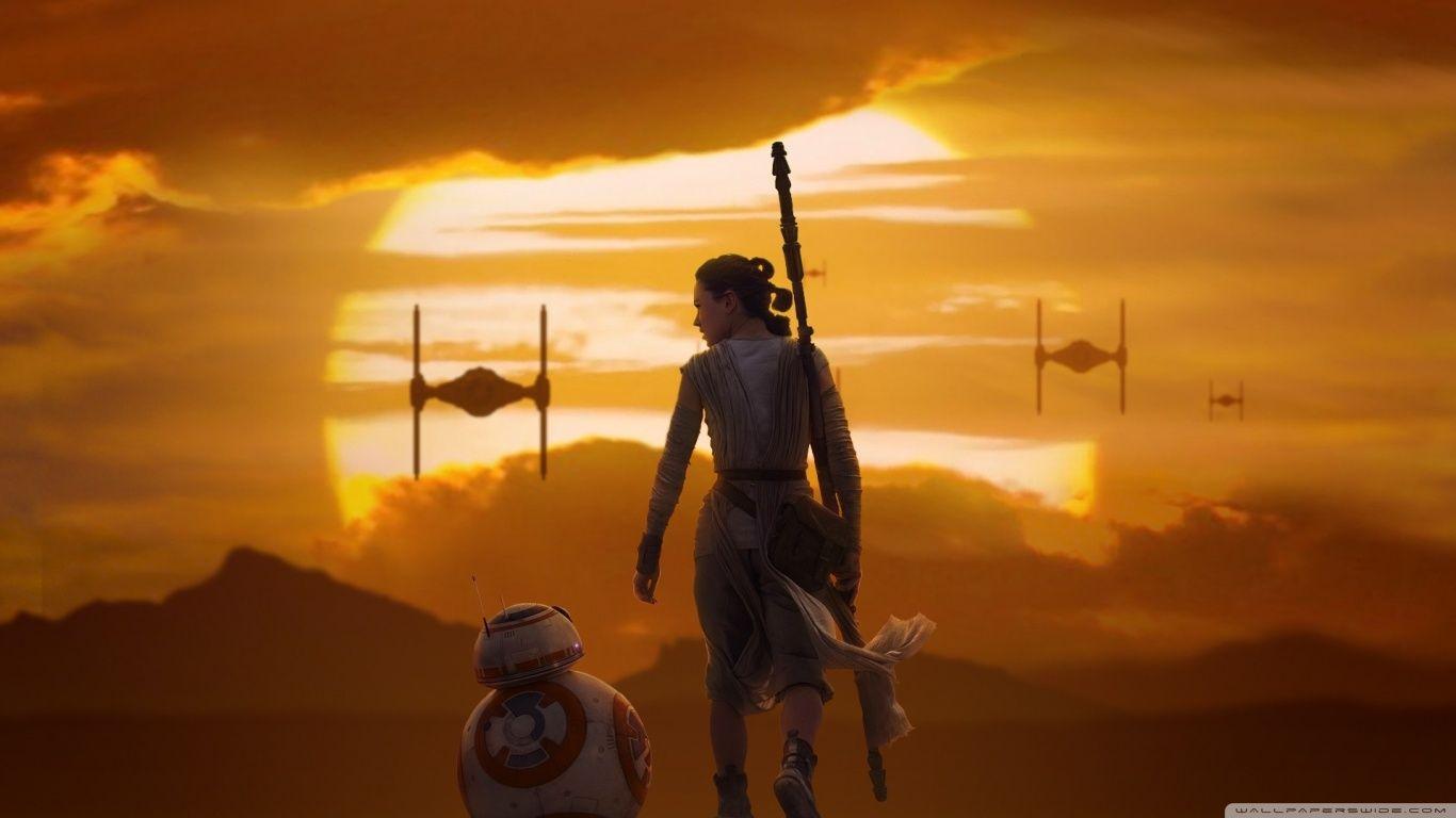 1366x768 Rey BB 8 Star Wars The Force Awakens ❤ 4K HD Desktop