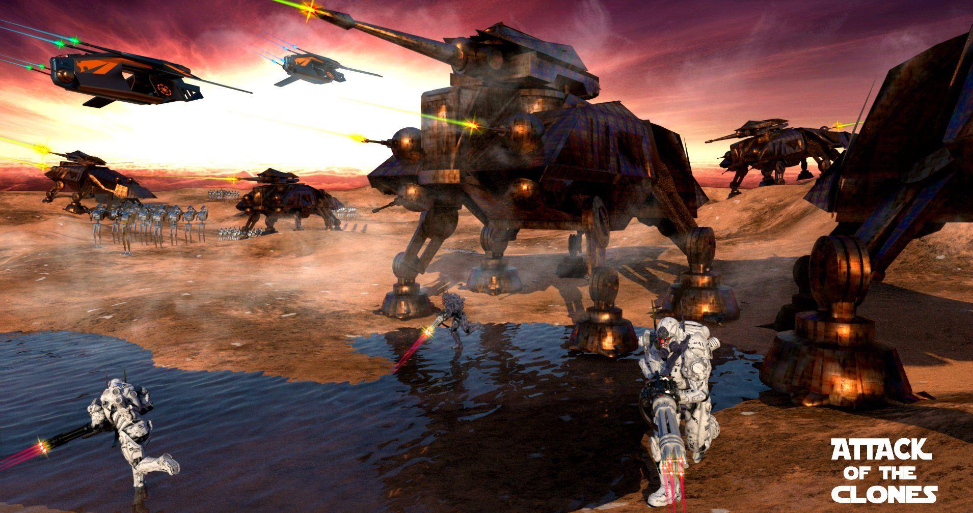 1910x1008 STAR WARS ATTACK CLONES Sci Fi Action Futuristic Movie Film