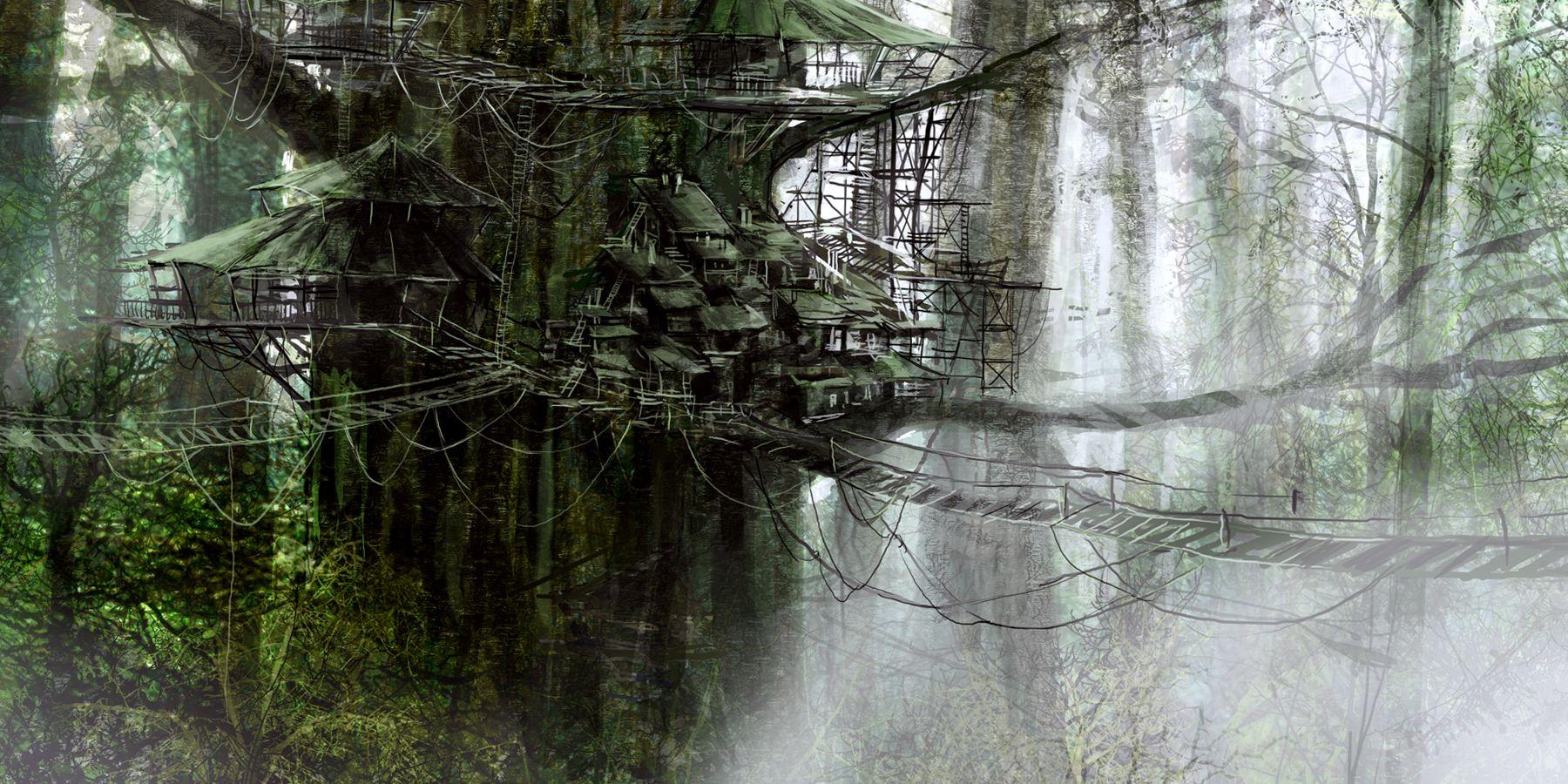 1800x900 Fantasy Tree House Wallpaper HD / Desktop and Mobile