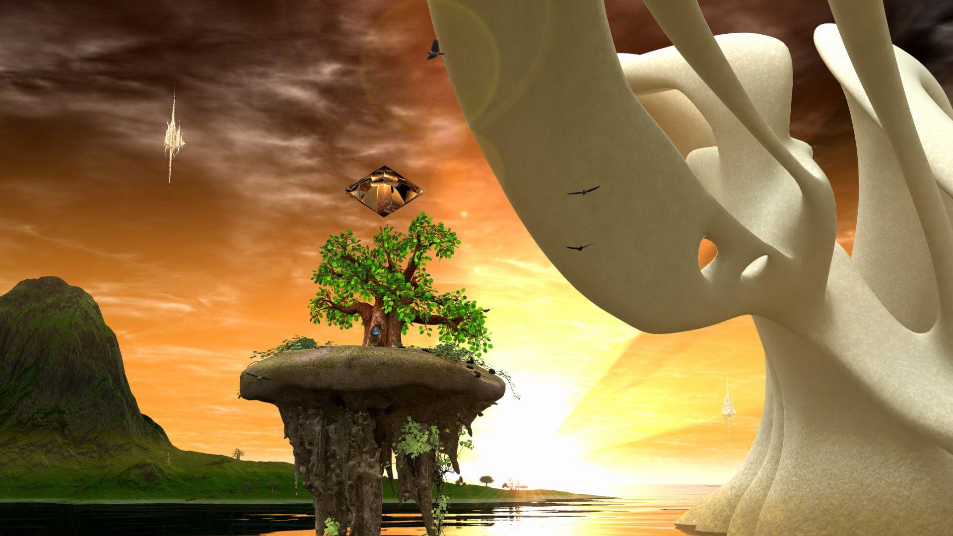 1920x1080 The Tree House World In 3D Wallpaper
