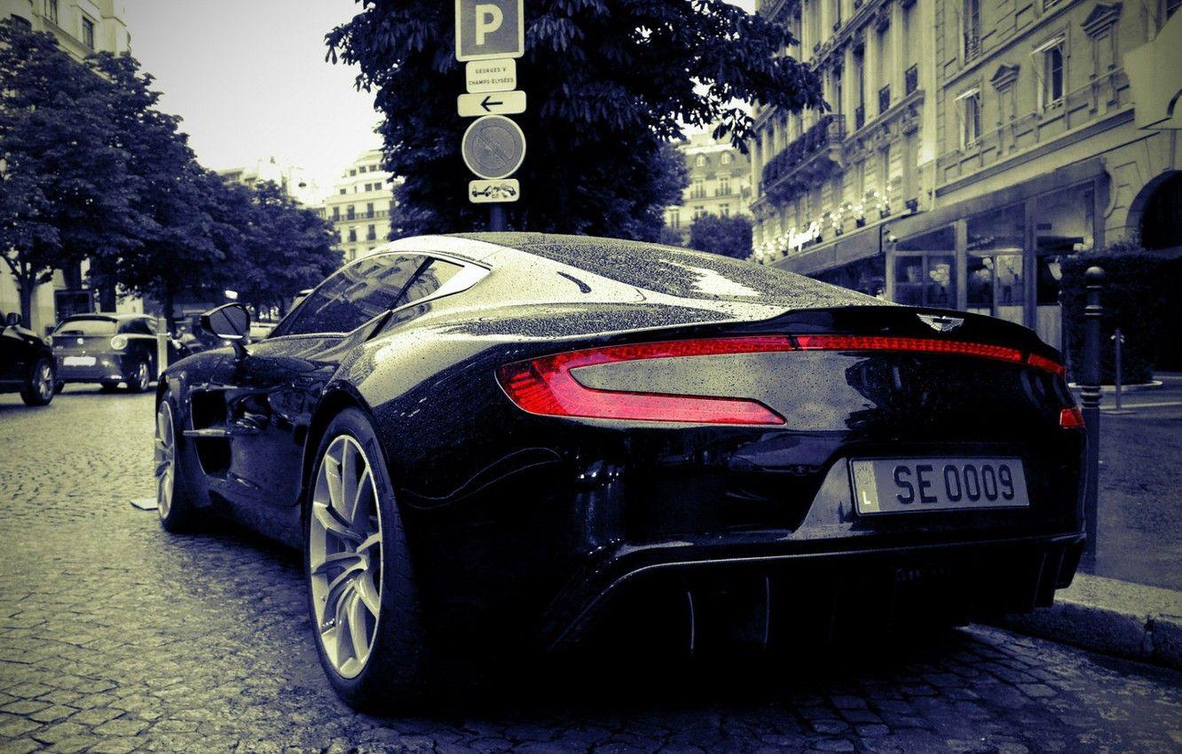 1332x850 Wallpaper rain, Aston Martin, street, one