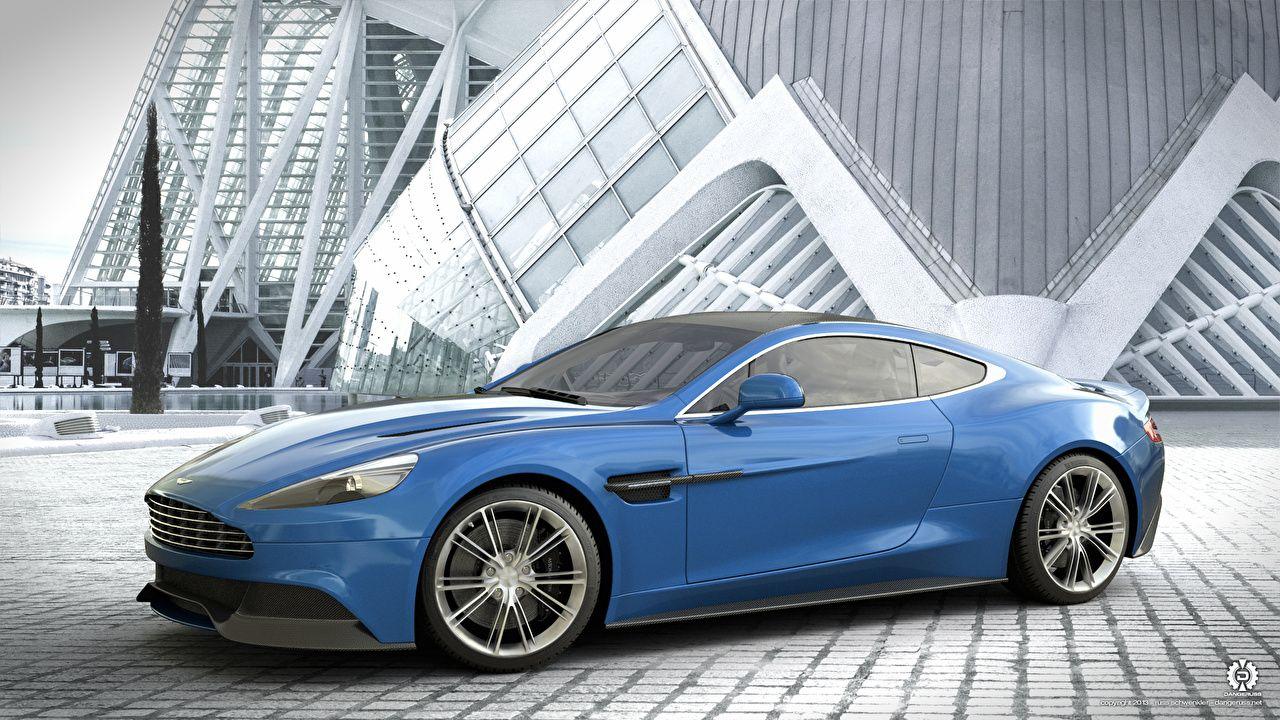 1280x720 image Aston Martin Vanquish Blue Side automobile
