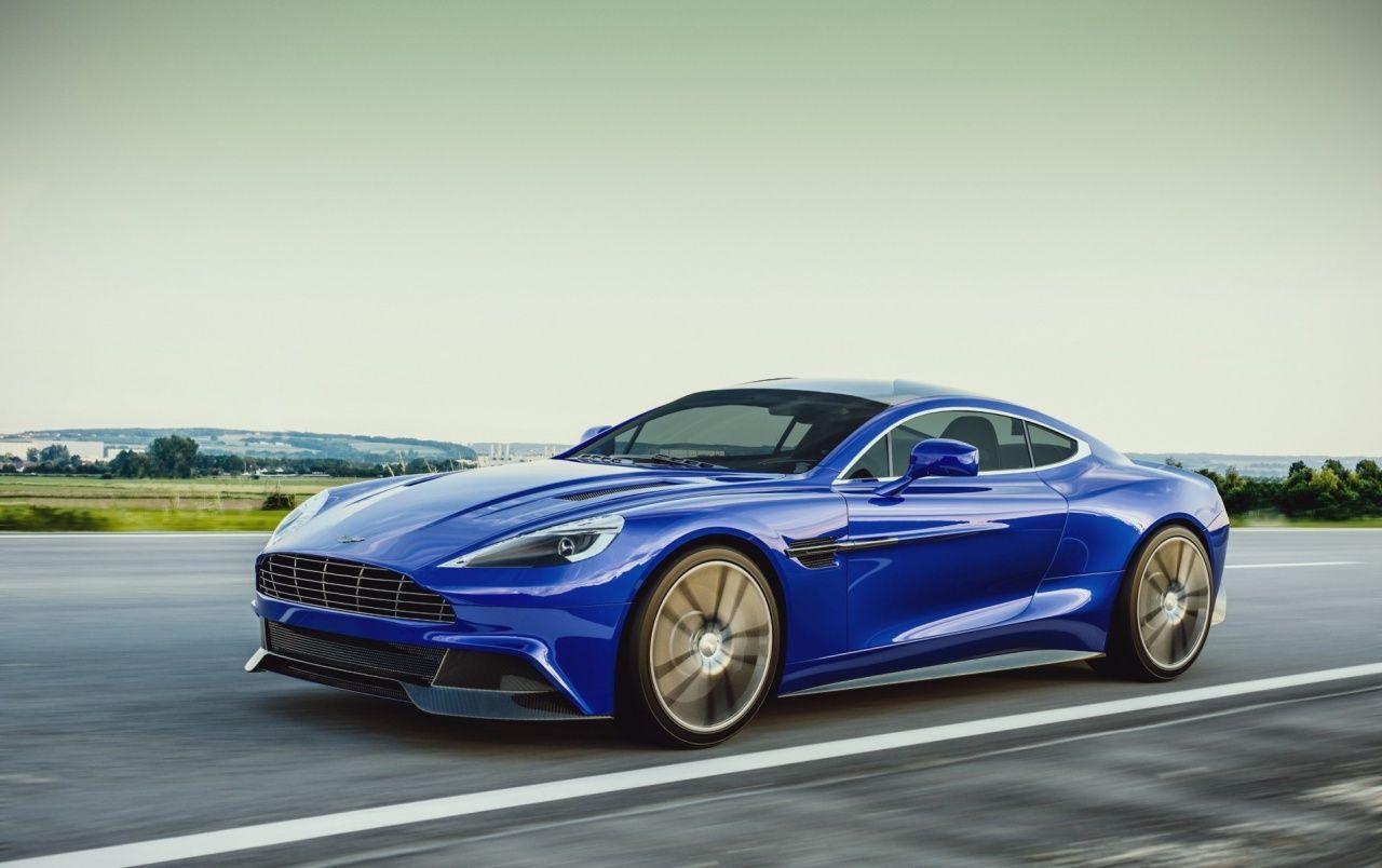 1280x804 Blue Aston Martin Vanquish On wallpaper. Blue Aston Martin