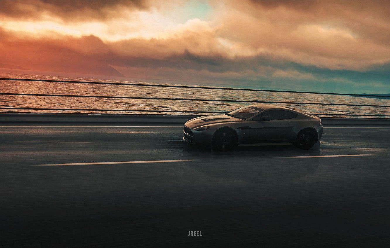 1332x850 Wallpaper Aston Martin, Sea, Auto, Machine, Rendering, Aston