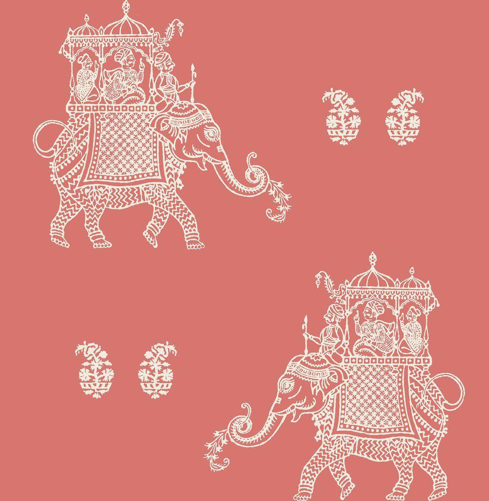 1000x1024 Coral Elephant Peel and Stick Wallpaper