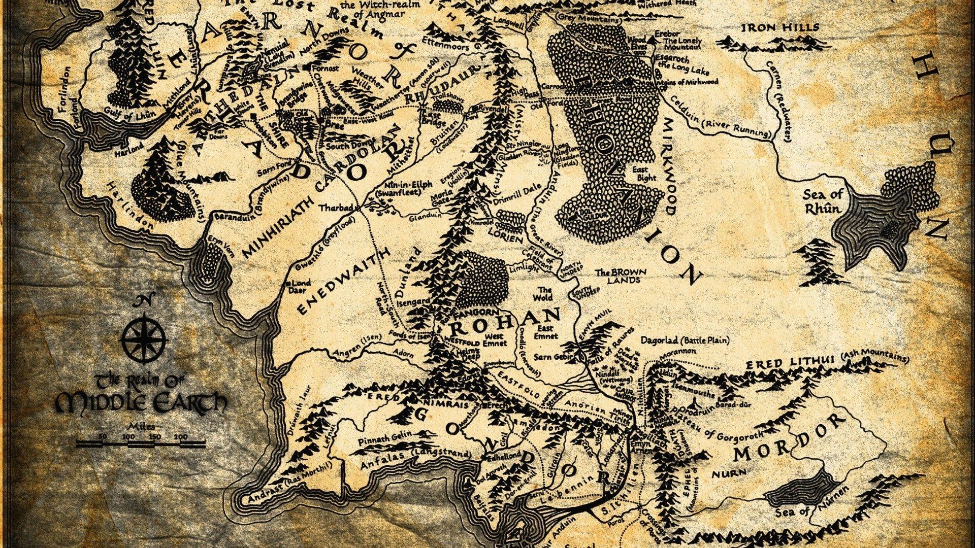 1920x1080 middle earth map the lord of the rings wallpaper and background
