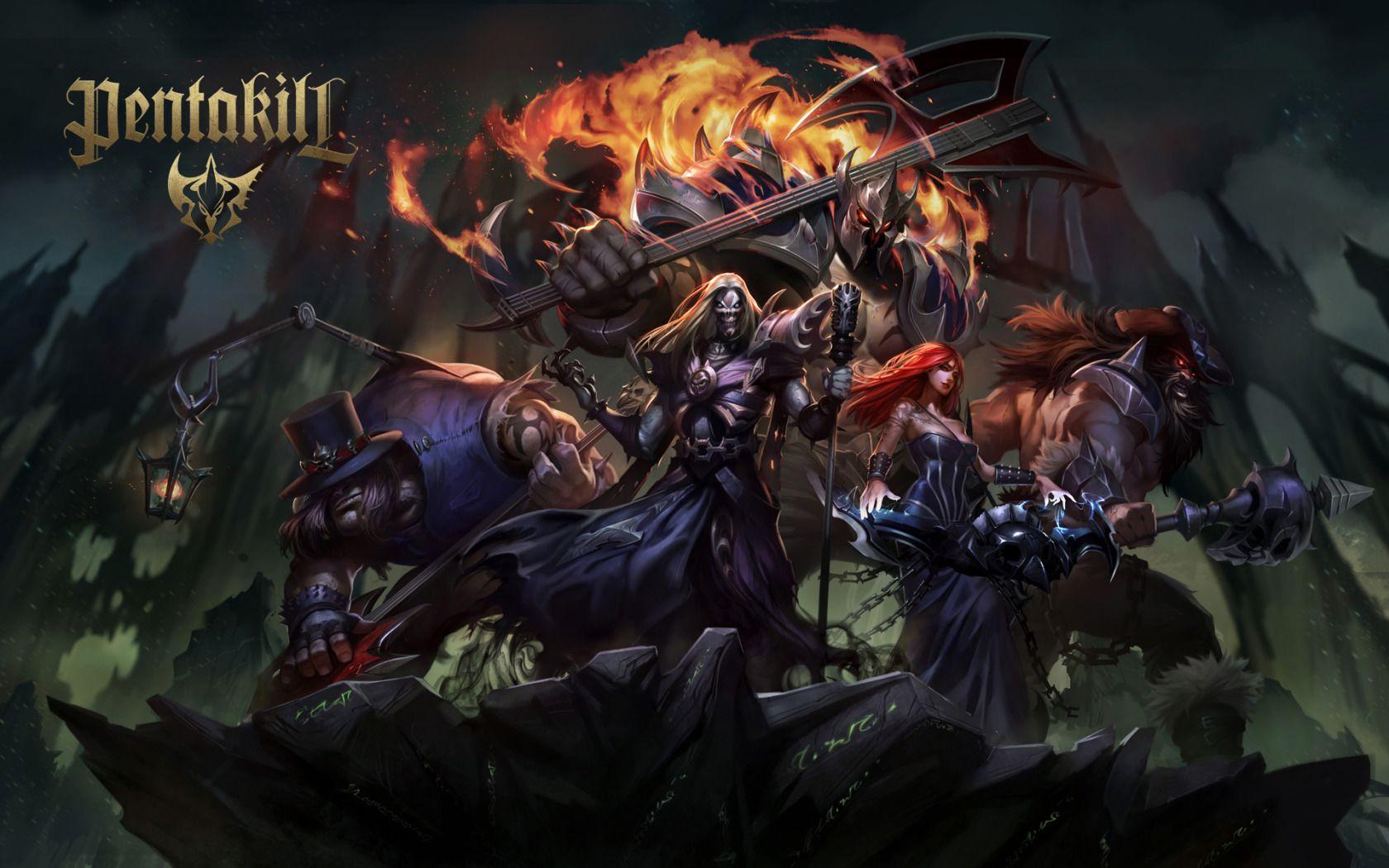 1680x1050 League Of Legends, Pentakill, Mordekaiser, Olaf, Sona