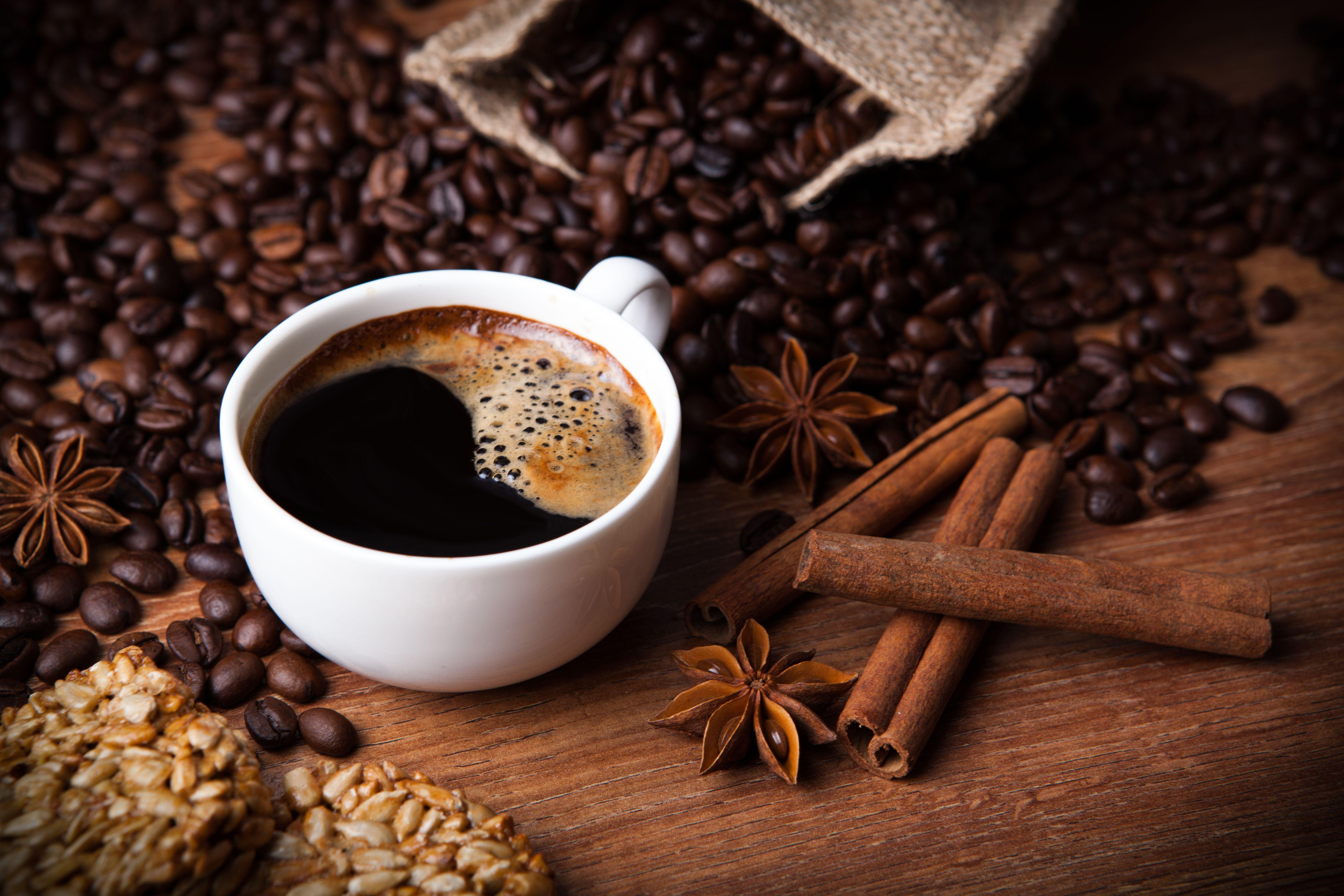 5616x3744 cup of coffee, coffee beans, coffee, cup wallpaper