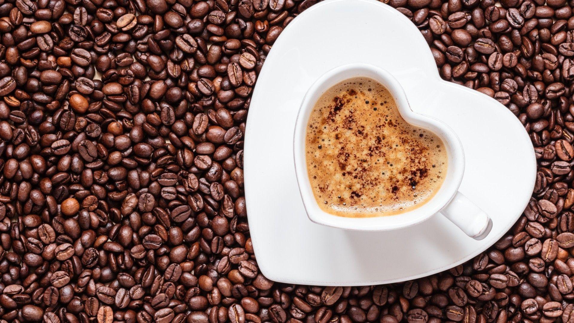 1920x1080 Heart Coffee Cup Wallpaper