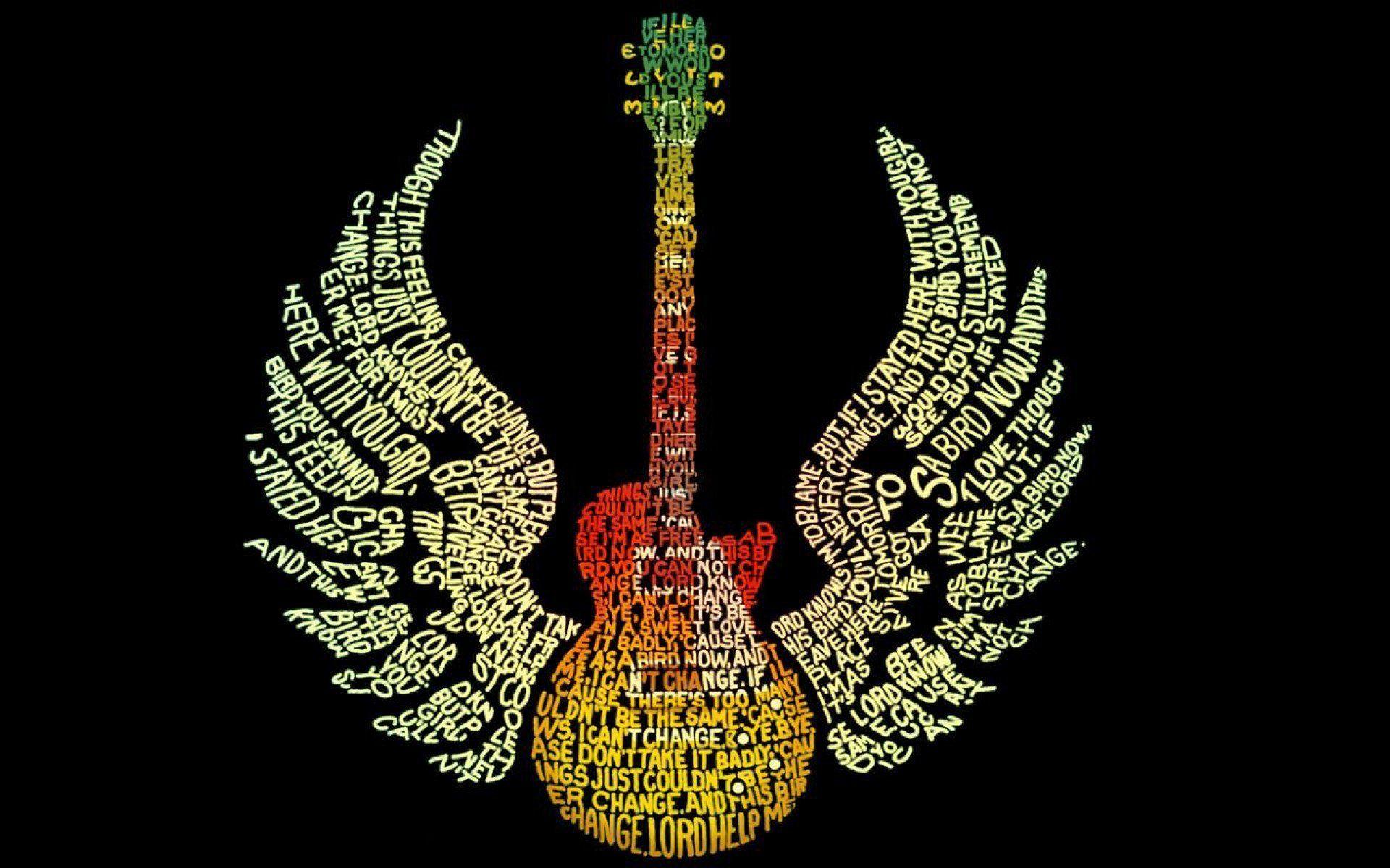 1920x1200 Guitar with Wings Wallpaper