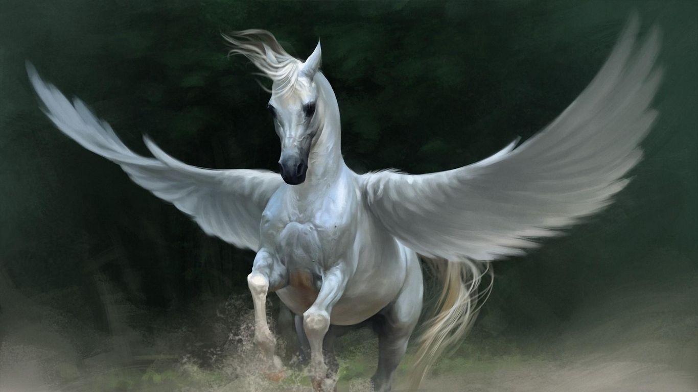 1366x768 Download wallpaper 1366x768 pegasus, horse, wings tablet