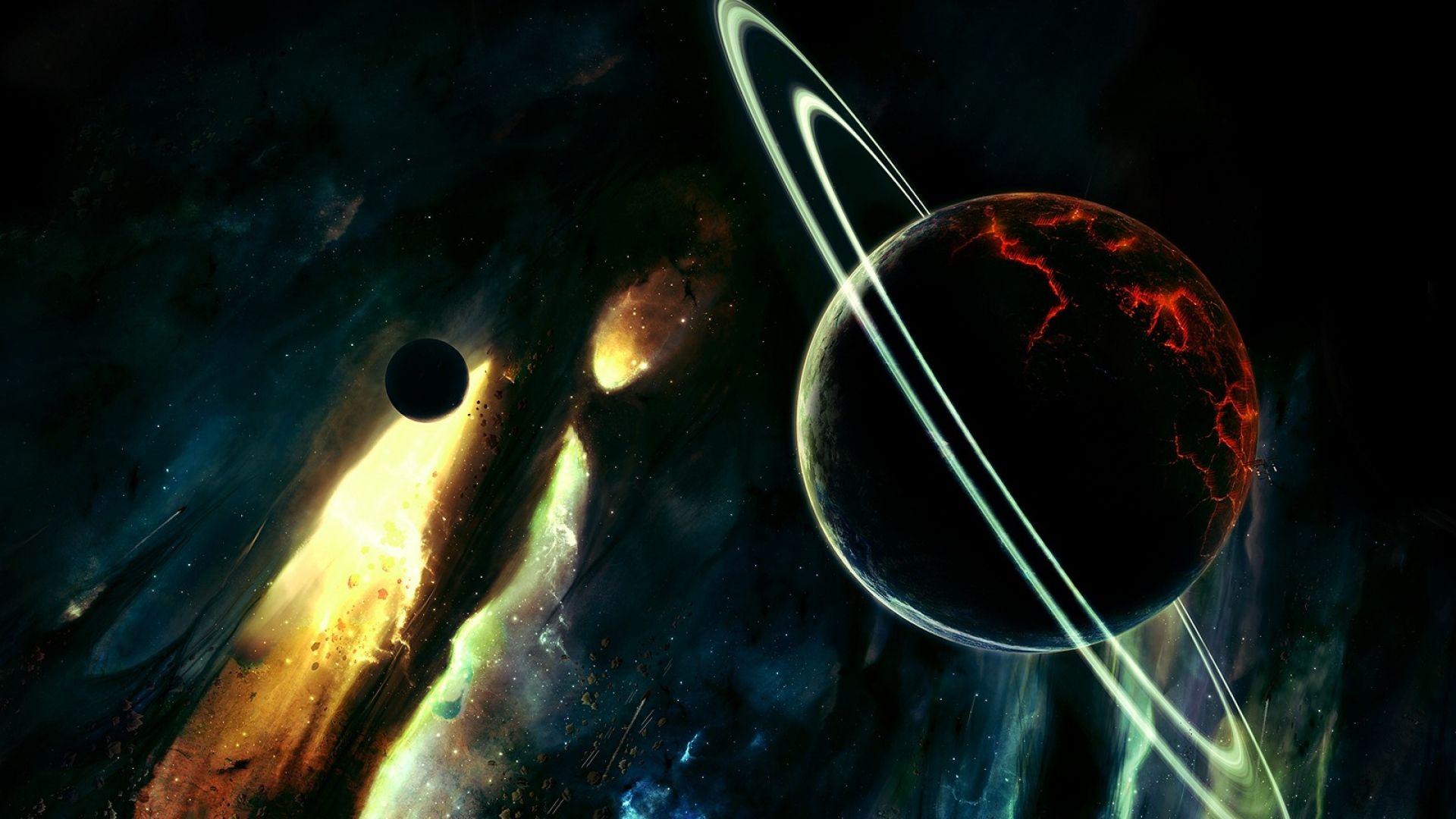 1920x1080 Download Wallpaper 1920x1080 saturn, destruction, planets, stars
