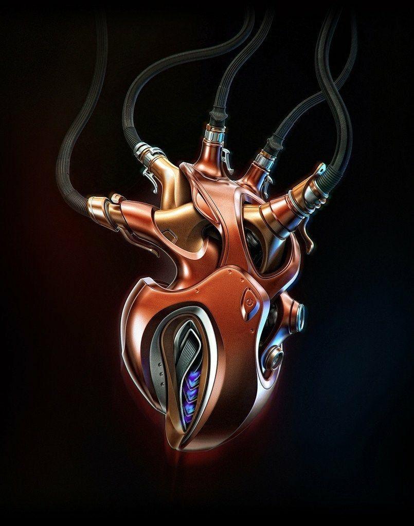805x1024 Mechanical Heart by Aleksandr Kuskov. iPhone X Wallpaper