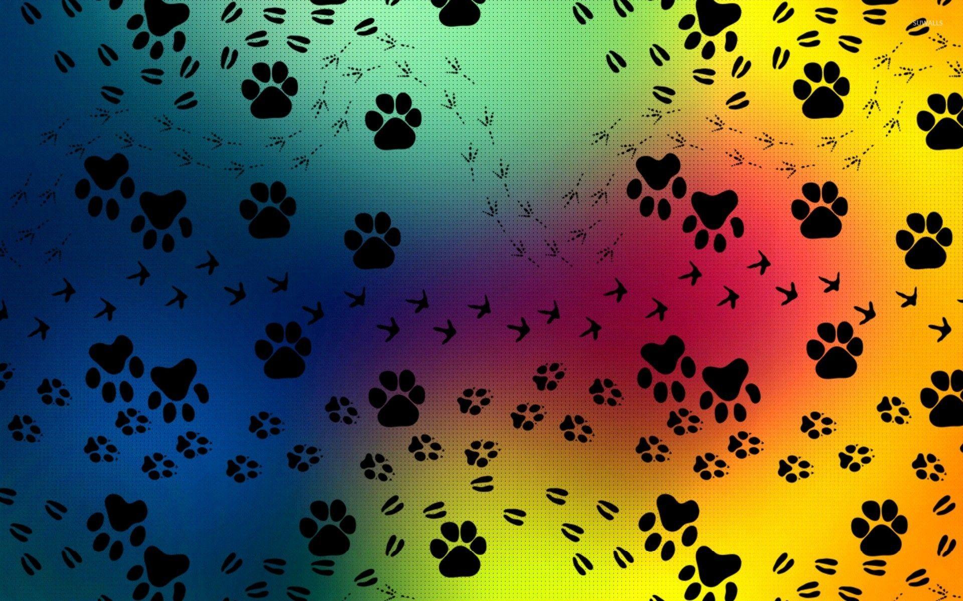 1920x1200 Paw print pattern wallpaper