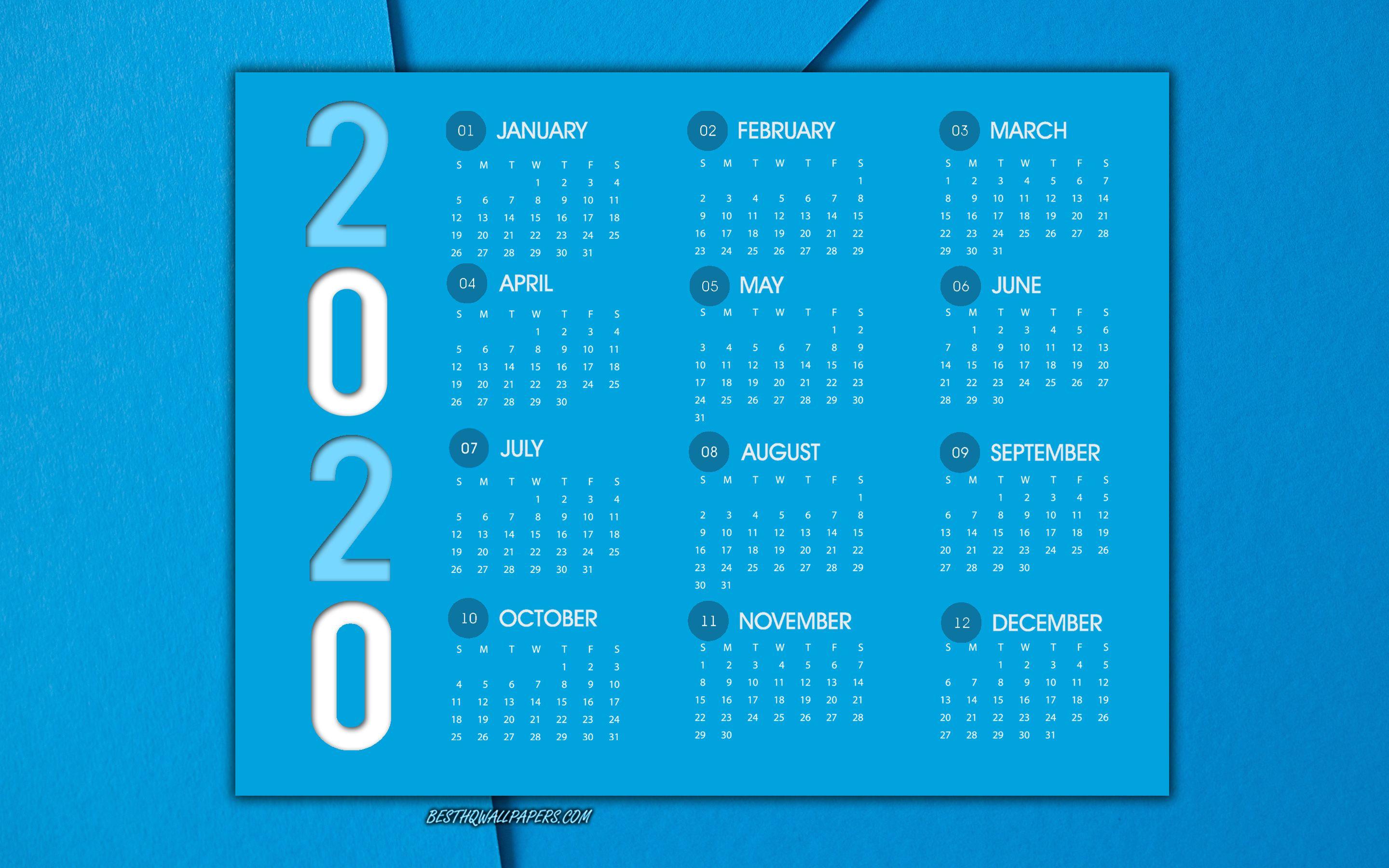 2880x1800 Tải xuống hình nền Blue 2020 Calendar, trừu tượng xanh nhạt