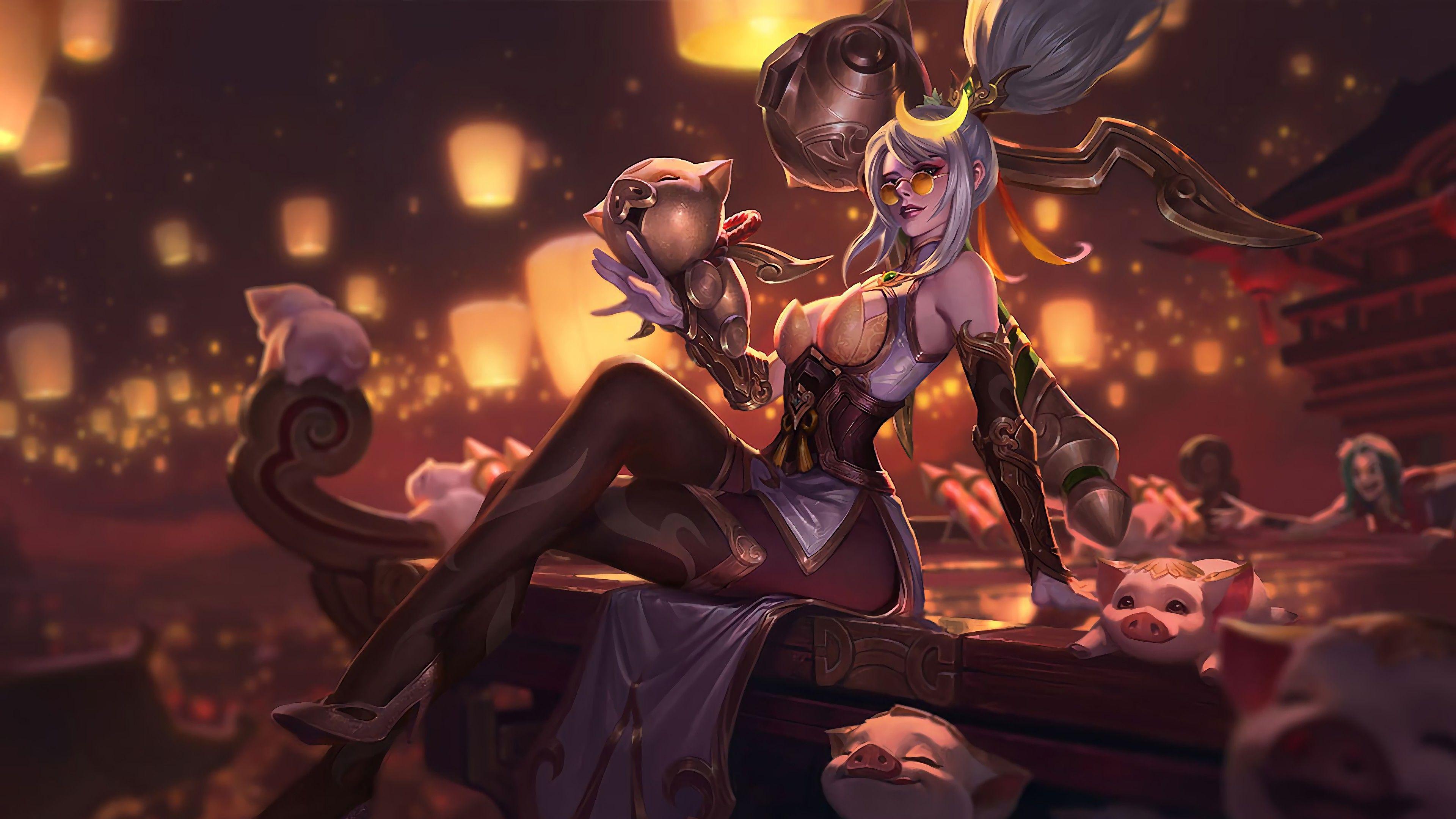 3840x2160 Firecracker Vayne Prestige Edition Splash Art 4K 3840x2160