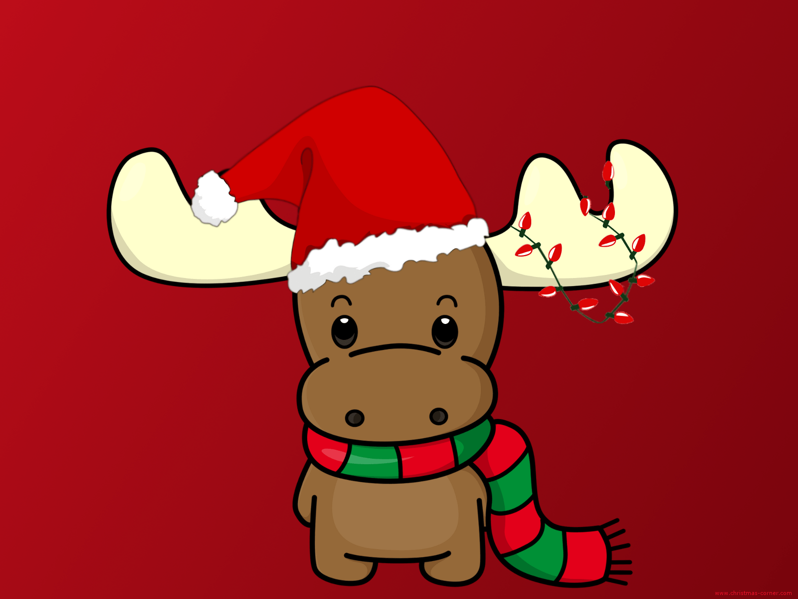 1600x1200 Happy Christmas Reindeer with Hat Wallpaper : High Definition, High Resolution HD Wallpaper