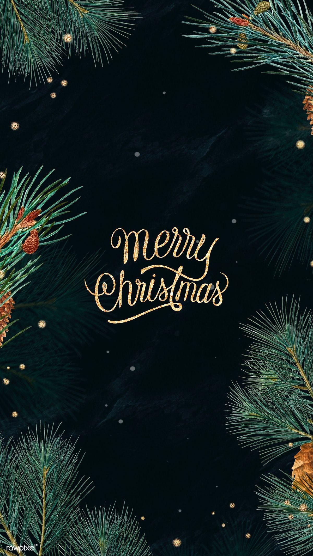 1200x2133 Download premium image of Merry Christmas on a frame mobile wallpaper