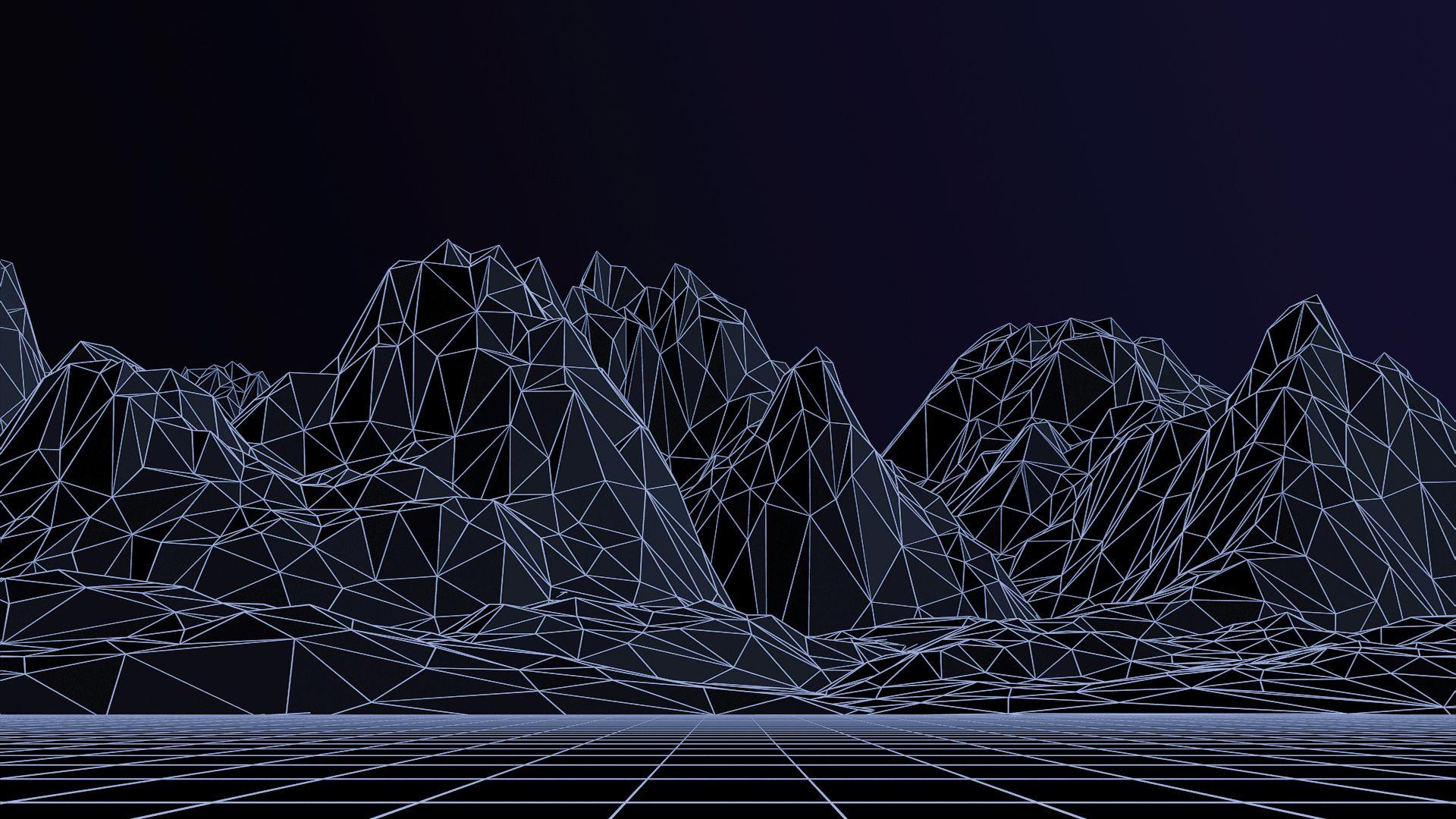 3d geo. Полигональная сетка. Геометрические горы. Полигональные горы. Футуризм Минимализм.