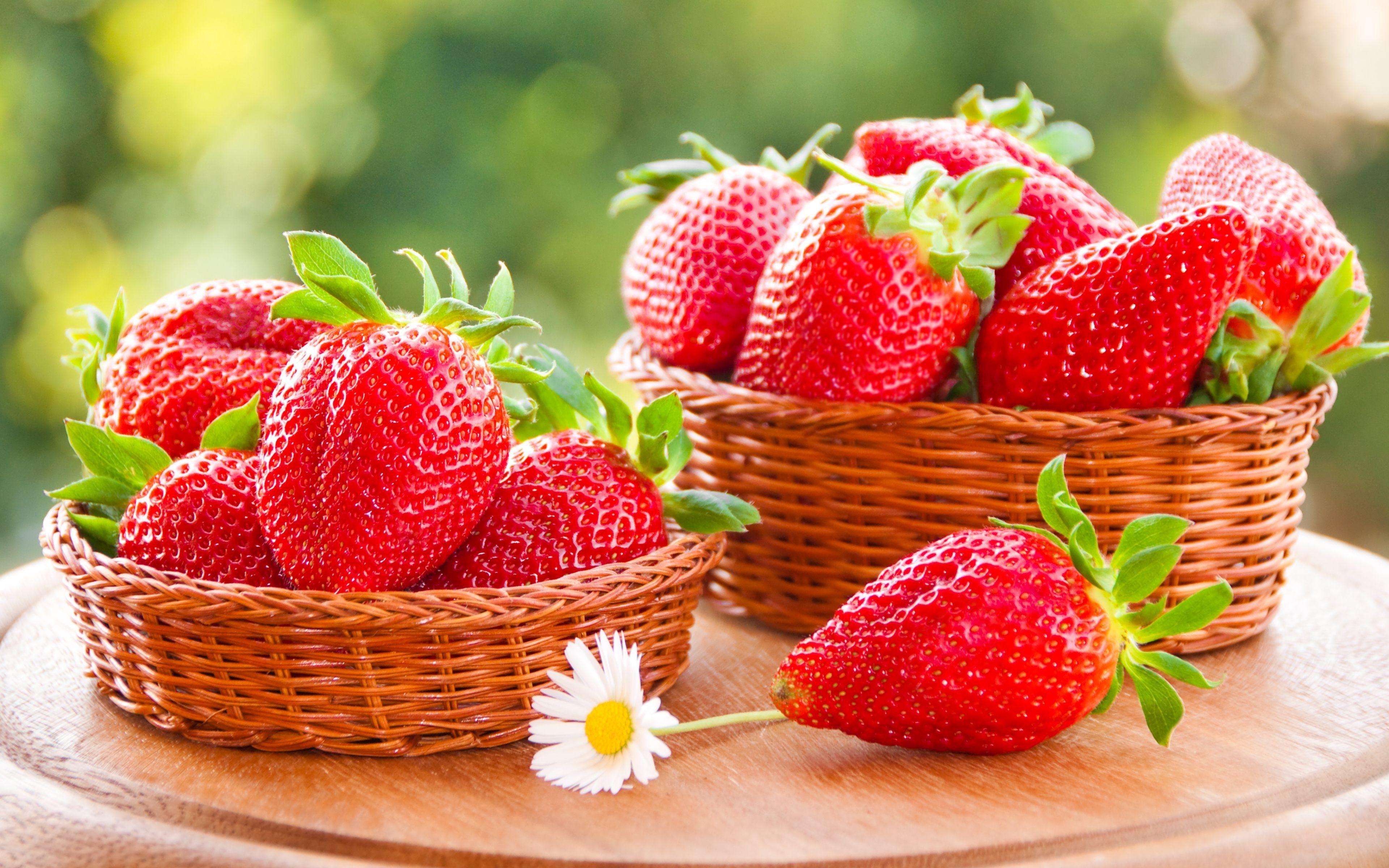 3840x2400 strawberries basket 4k ultra HD wallpaper. Favorite Things