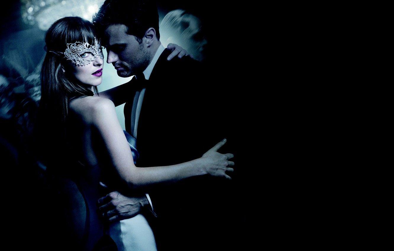 1332x850 Wallpaper Girl, Anastasia, Beautiful, Blue, Female, Eyes, year, Christian, Face, Lips, Movie, Mask, Film, Pretty, Hair, Dress image for desktop, section фильмы