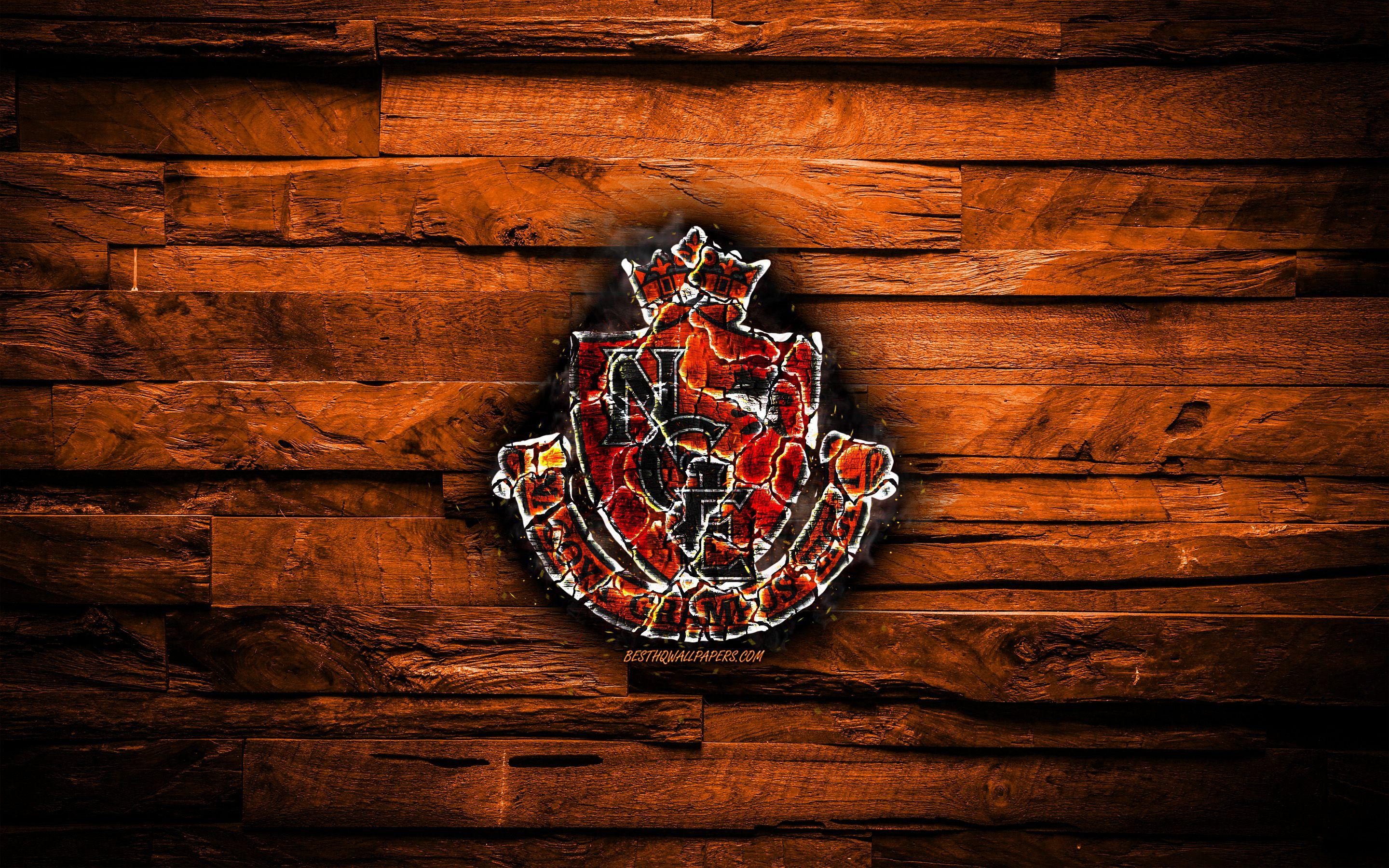 2880x1800 Download wallpaper Nagoya Grampus FC, fiery logo, orange