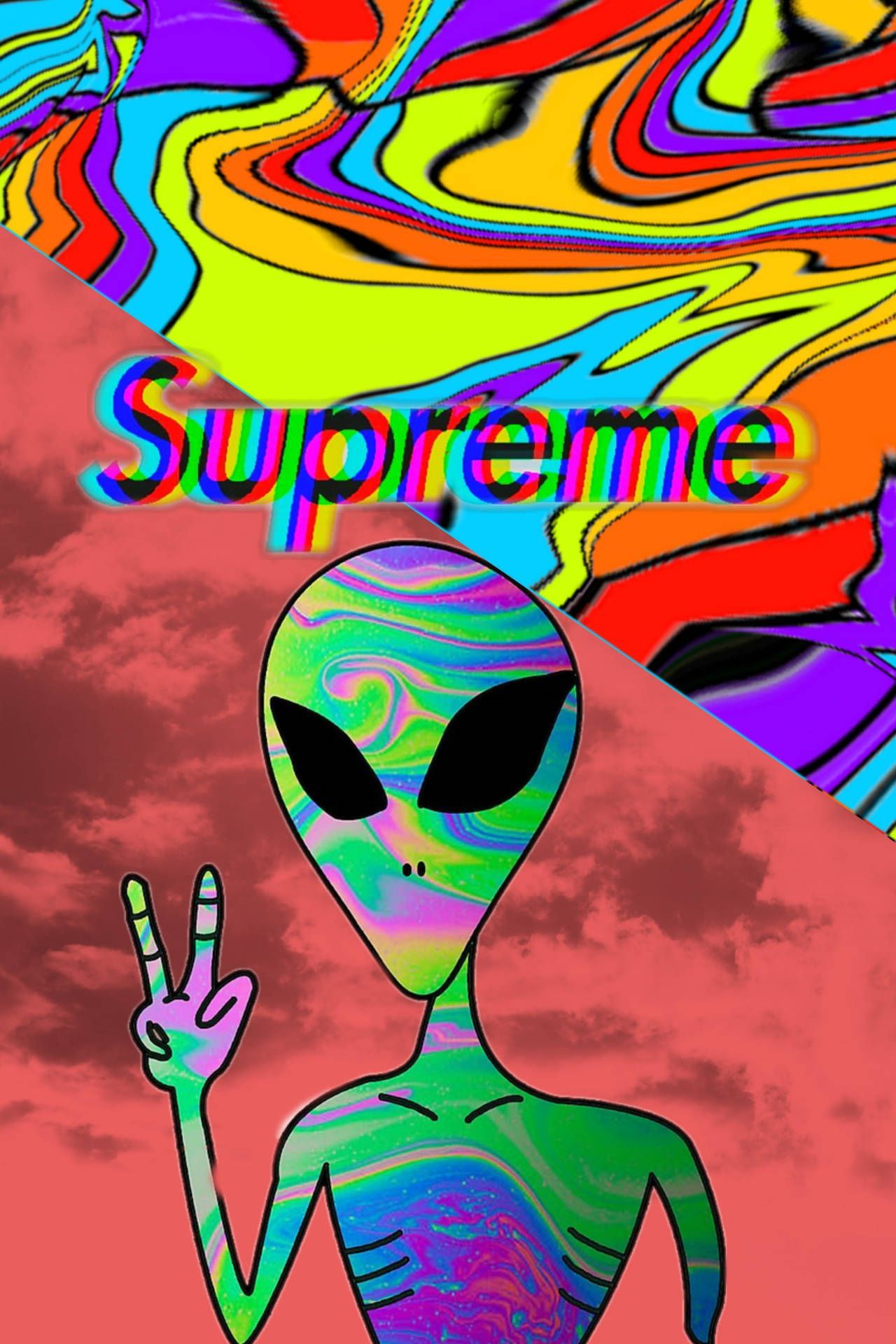 1280x1920 Drippy Aesthetic Alien Wallpaper