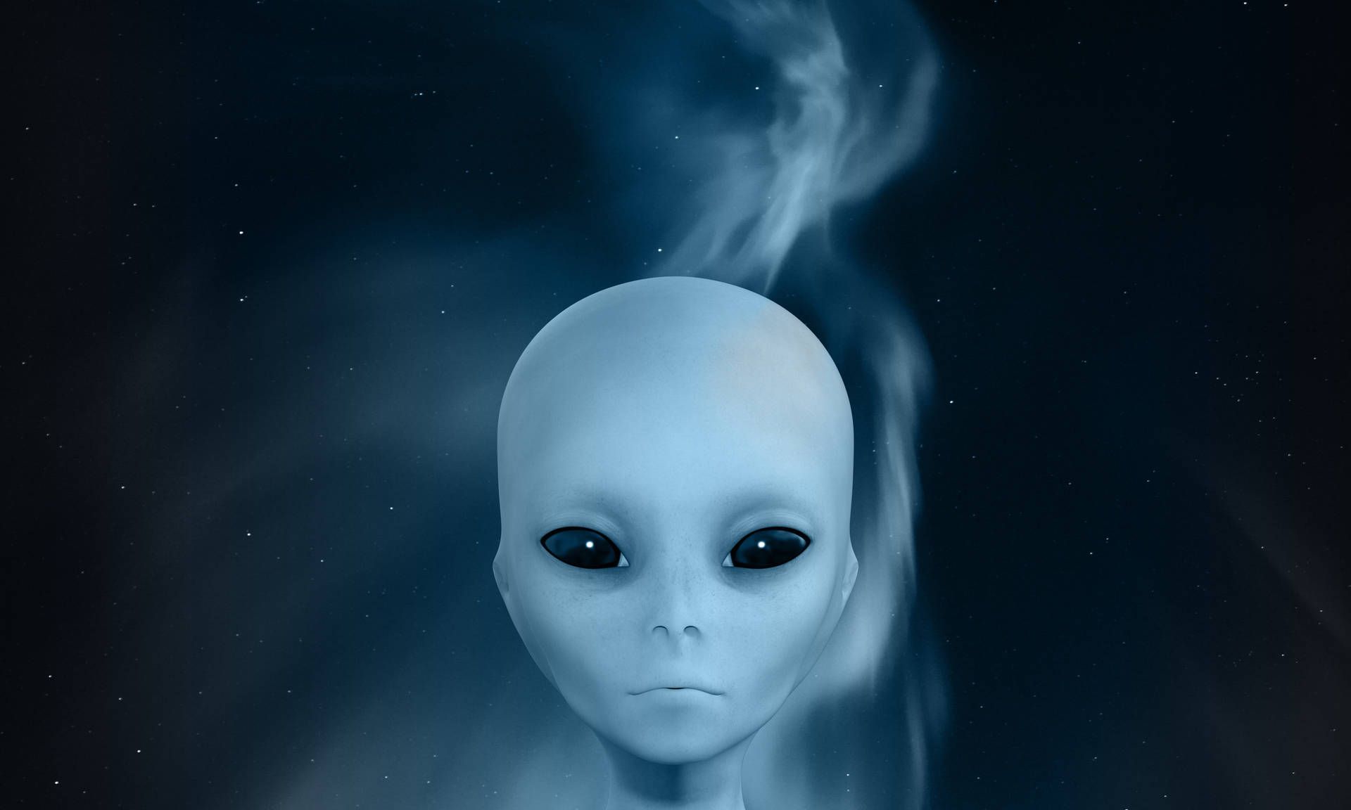1920x1152 3D White Alien Wallpaper